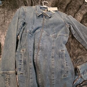 Blank NYC Women's Blue Denim Zip-Up Jacket